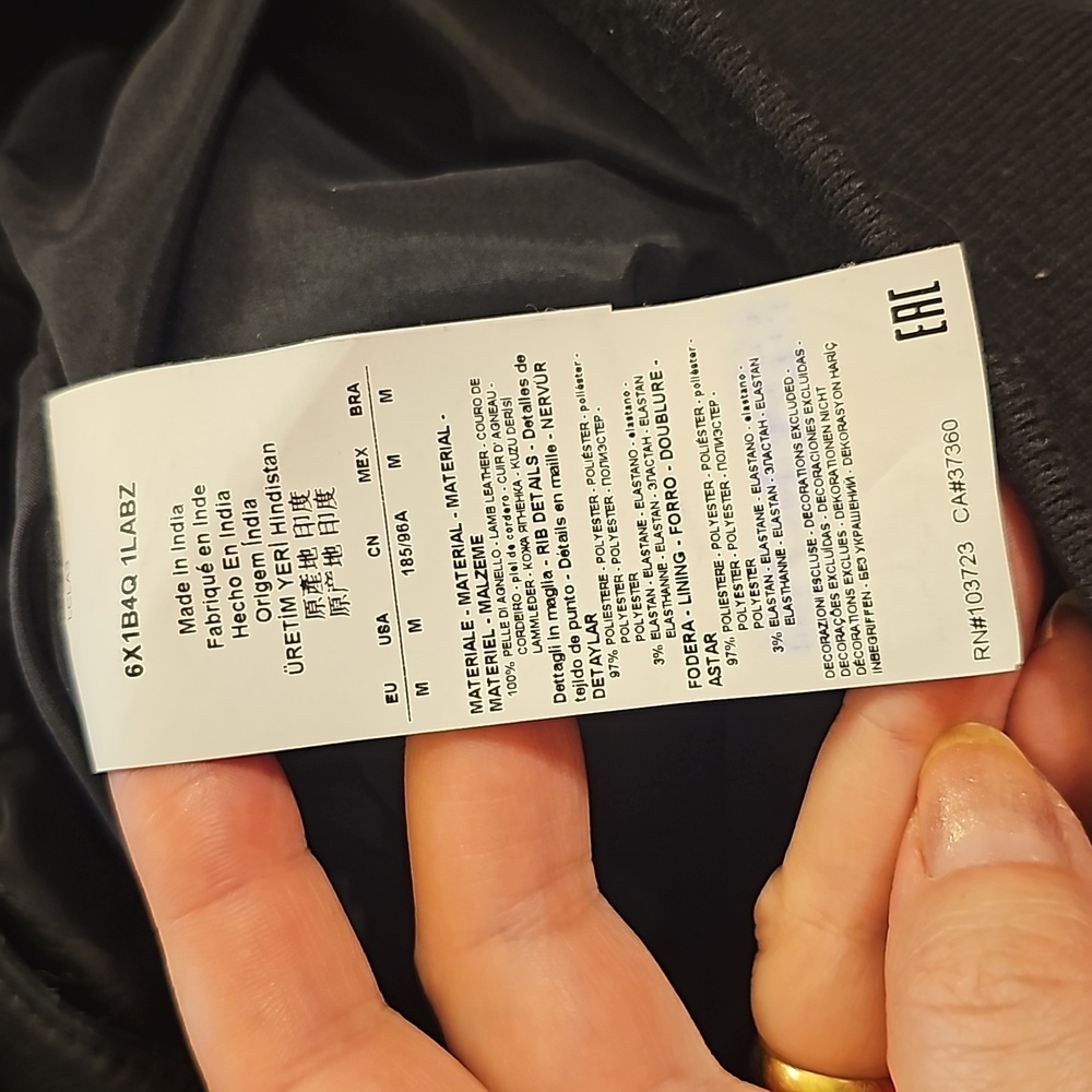 EMPORIO Armani black butter soft leather bomber jacket  M - Picture 14 of 16